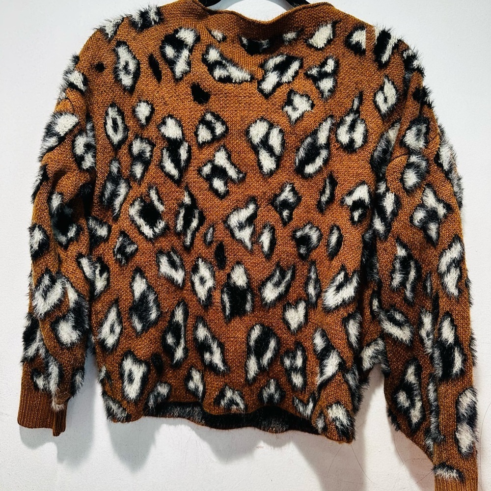 Entro Brown and Black Leopard Print Sweater